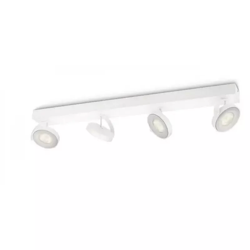 Philips WarmGlow LED „Clockwork“ lubų/sienos prožektorius 4x LED, 18 W bendra galia, 2700 K, 2000 lm, pritemdomas, IP20, baltas