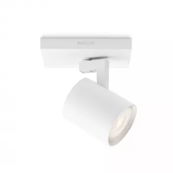 Paviršinis apšvietimo taškas Signify Philips myLiving 5309031P0, GU10 LED 3,5 W, 2700 K, 255 lm, balta, pritemdomas