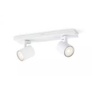 Paviršinis apšvietimo taškas Philips myLiving 5309231P0, GU10 LED 7 W, 2700 K, 255 lm, 2 lemputės, pritemdomas, baltas