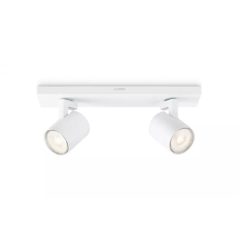 Paviršinis apšvietimo taškas Philips myLiving 5309231P0, GU10 LED 7 W, 2700 K, 255 lm, 2 lemputės, pritemdomas, baltas