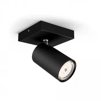 Philips myLiving Kosipo lubinis/sieninis prožektorius, paviršinio montavimo prožektorius, GU10, 1 lemputė(-ės), LED, 220-240 V, juoda