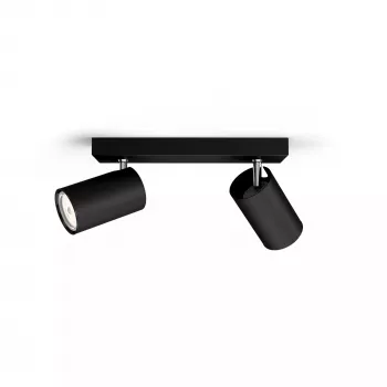 Lubinis / sieninis prožektorius Signify Philips myLiving Kosipo 2x GU10 LED 220-240V IP20 juodas
