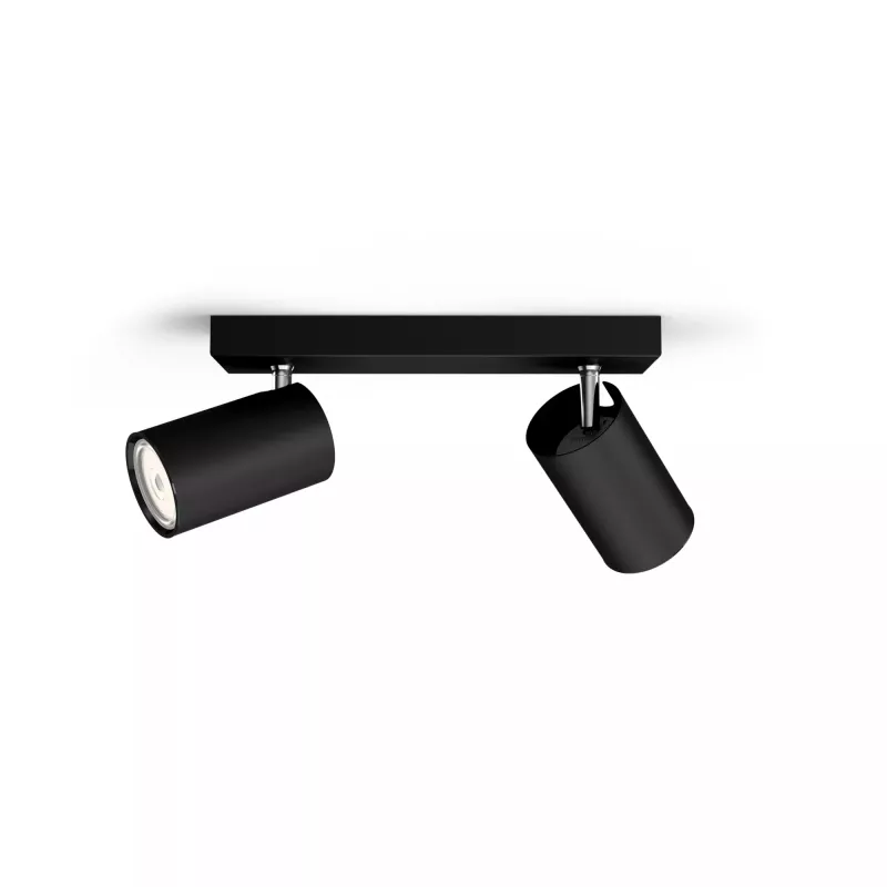 Lubinis / sieninis prožektorius Signify Philips myLiving Kosipo 2x GU10 LED 220-240V IP20 juodas