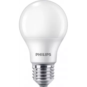 LED lempa Philips E27 60W 4000K, 4 vnt. pakuotė — E27 lizdas, 4000K neutrali balta