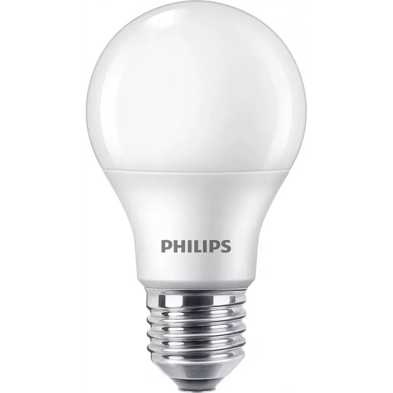 LED lempa Philips E27 60W 4000K, 4 vnt. pakuotė — E27 lizdas, 4000K neutrali balta