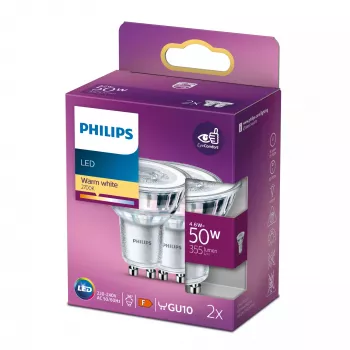 Philips Spot 50W PAR16 GU10 x2, 4,6 W, 50 W, GU10, 355 lm, 15000 h, šilta balta