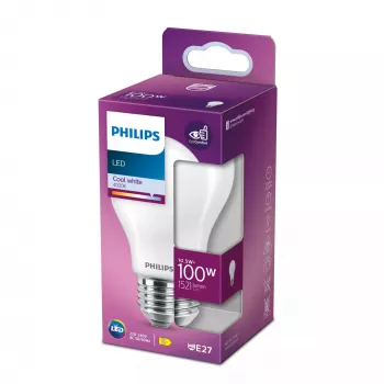 Philips kaitinamoji lemputė matinė 100 W A60 E27, 10,5 W, 100 W, E27, 1521 lm, 15000 h, Neutrali balta