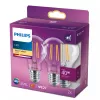 Philips kaitinamojo siūlelio lemputė skaidri 40W A60 E27 x2, 4.3 W, 40 W, E27, 470 lm, 15000 h, Šiltai balta