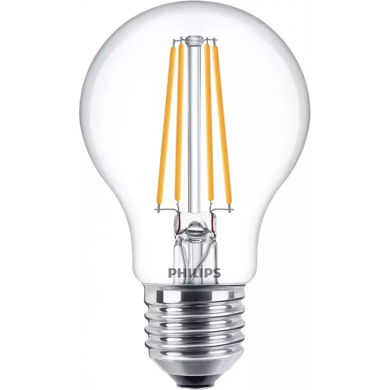 LED kaitrinė lemputė Philips A60 7W (atitinka 60W) E27 skaidri 2700K pakuotėje 2 vnt.