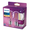 LED kaitrinė lemputė Philips A60 7W (atitinka 60W) E27 skaidri 2700K pakuotėje 2 vnt.