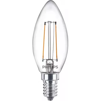 Philips Filament Candle Clear 25W Filament B35 E14 x2, 2 W, 25 W, E14, 250 lm, 15000 h, šilta balta