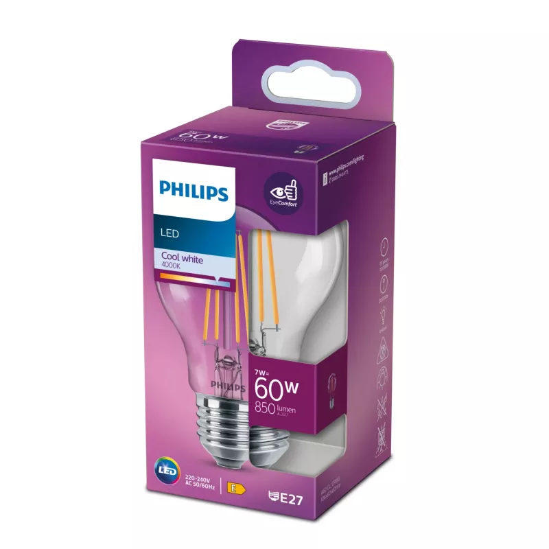 Philips LED lemputė Neutrali balta 4000 K 7 W E27 E