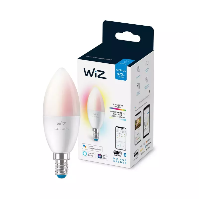 Išmanioji lemputė WiZ Candle 40 W C37 E14 Wi-Fi Balta Energijos klasė F