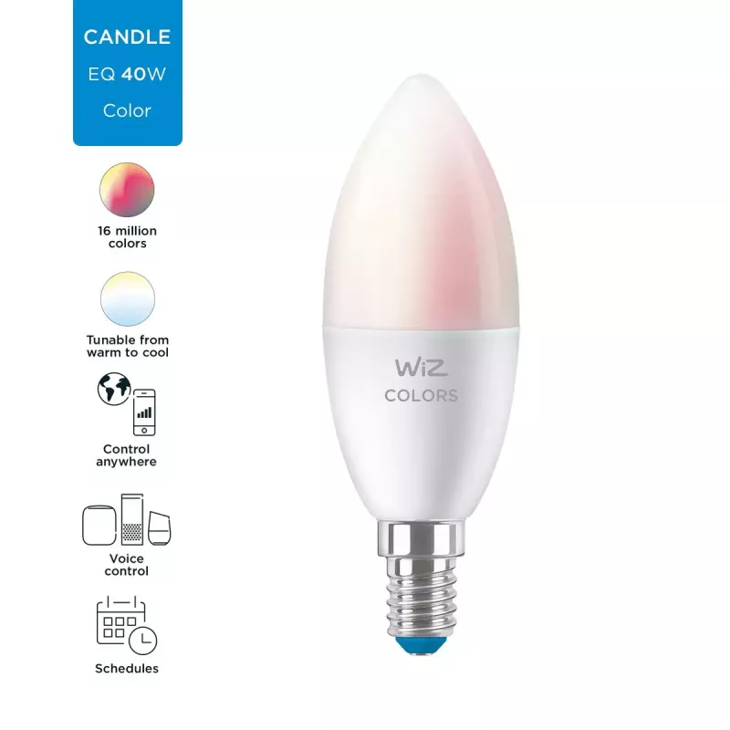 Išmanioji lemputė WiZ Candle 40 W C37 E14 Wi-Fi Balta Energijos klasė F