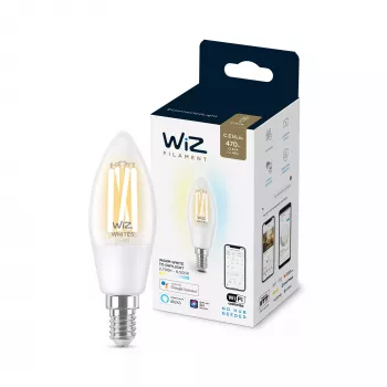 Išmanioji lemputė WiZ Filament Candle clear 4.9W C35 E14 Wi-Fi White