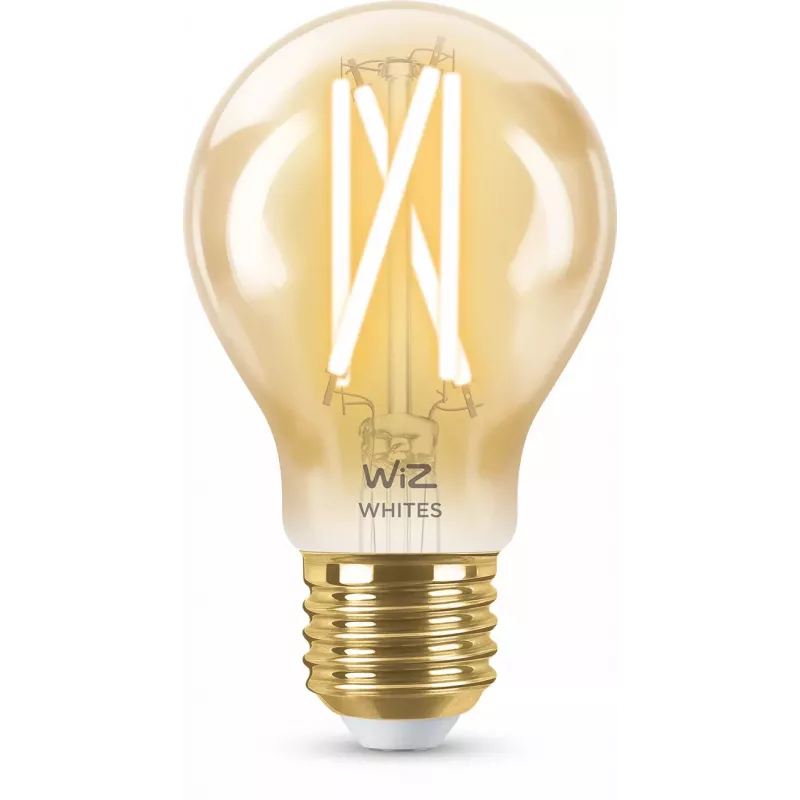 Išmanioji kaitinamojo siūlelio lemputė WiZ Signify 50 W A60 E27 — Wi‑Fi, gintarinė, 220–240V