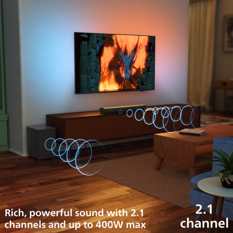 Garso juosta Philips TAB6100/10 2.1 kanalai 80 W RMS Dolby Atmos