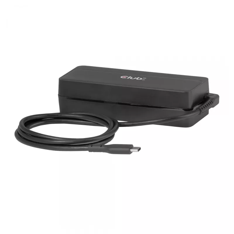USB-C nešiojamojo kompiuterio įkroviklis CLUB 3D 140W, maitinamas iš kintamosios srovės tinklo, universalus suderinamumas, 1 m laidas, juodas