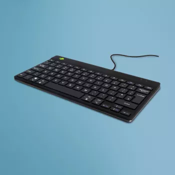 R-Go Tools ergonominė klaviatūra R-Go Compact Break, kompaktiška klaviatūra su pertraukų programine įranga, QWERTY (UK), laidinė, juoda