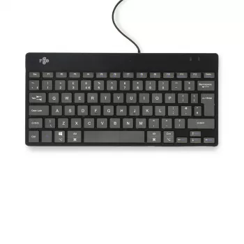 R-Go Tools ergonominė klaviatūra R-Go Compact Break, kompaktiška klaviatūra su pertraukų programine įranga, QWERTY (UK), laidinė, juoda