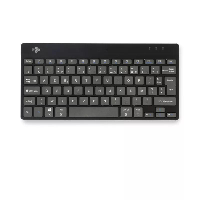 R-Go Tools ergonominė klaviatūra R-Go Compact Break, kompaktiška klaviatūra su pertraukų programine įranga, AZERTY (FR), Bluetooth, juoda