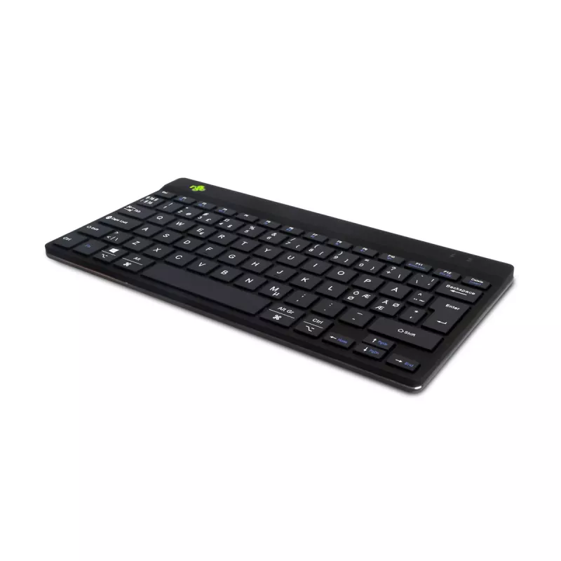 R-Go Tools ergonominė klaviatūra R-Go Compact Break, kompaktiška klaviatūra su pertraukų programine įranga, QWERTY (Šiaurės šalių), Bluetooth, juoda
