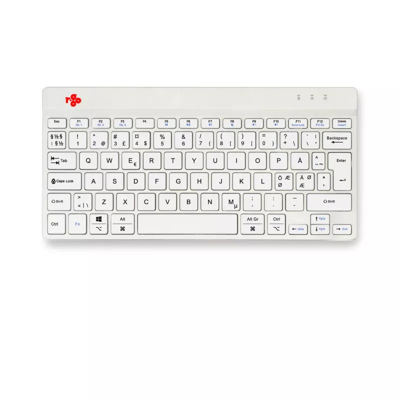 R-Go Tools ergonominė klaviatūra R-Go Compact Break, kompaktiška klaviatūra su pertraukų programa, QWERTY (ŠIAURĖS ŠALIMS), Bluetooth, balta