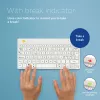 R-Go Tools ergonominė klaviatūra R-Go Compact Break, kompaktiška klaviatūra su pertraukų programa, QWERTY (ŠIAURĖS ŠALIMS), Bluetooth, balta
