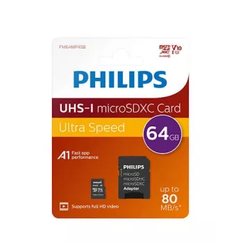 Philips FM64MP45B/00 atminties kortelė 64 GB MicroSDXC UHS-I Class 10