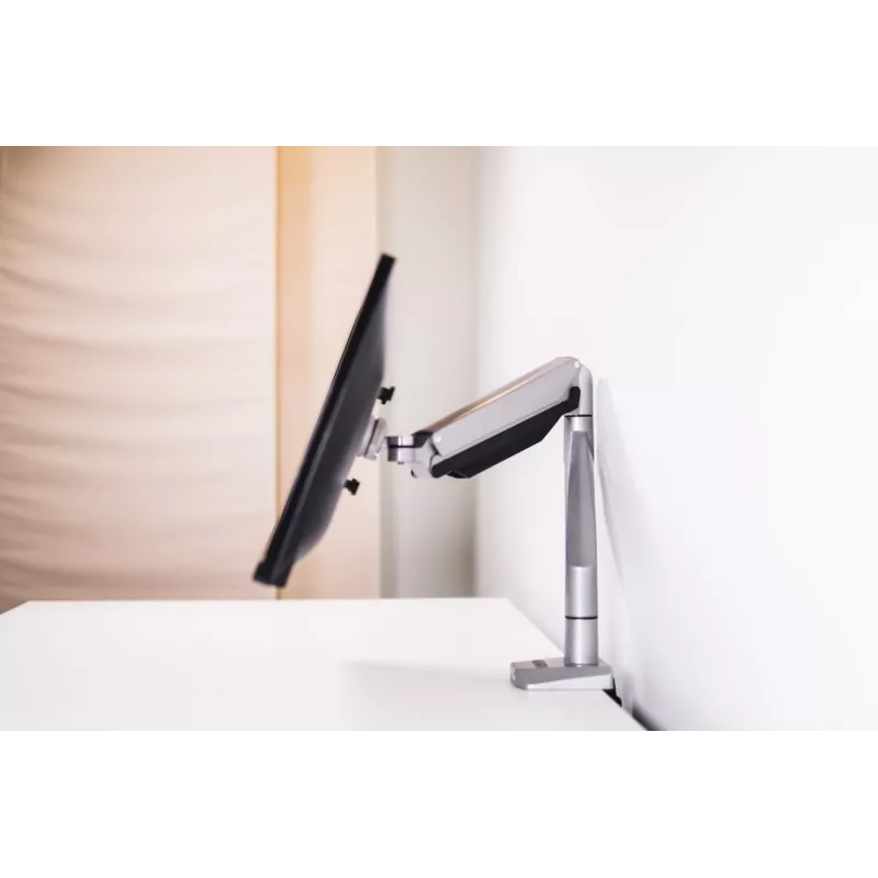 BakkerElkhuizen Smart Office 11 vieno monitoriaus ranka, spaustuvas / kiauryminis tvirtinimas, 9 kg, 25,4 cm (10 colių), 68,6 cm (27 colių), 100 x 100 mm, juoda, sidabrinė