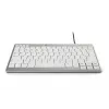 BakkerElkhuizen UltraBoard 950 BE Azerty, Mini, laidinis, USB, žirklinis klavišų mechanizmas, AZERTY, šviesiai pilka, balta