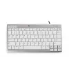 BakkerElkhuizen UltraBoard 950 BE Azerty, Mini, laidinis, USB, žirklinis klavišų mechanizmas, AZERTY, šviesiai pilka, balta