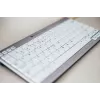 BakkerElkhuizen UltraBoard 950 BE Azerty, Mini, laidinis, USB, žirklinis klavišų mechanizmas, AZERTY, šviesiai pilka, balta