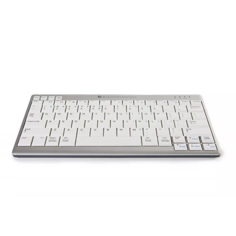 BakkerElkhuizen UltraBoard 950 Wireless US Qwerty, Mini, belaidė, Bluetooth, žirkliniai klavišai, QWERTY, šviesiai pilka, balta