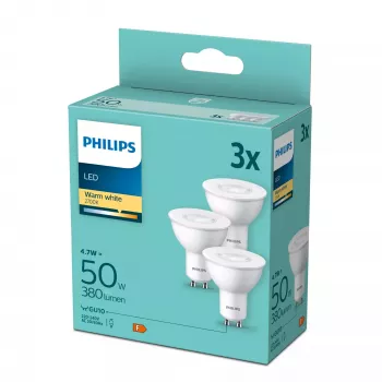 Philips Spot 50W PAR16 GU10 x3 4,7W Šilta balta 380lm 15000val.