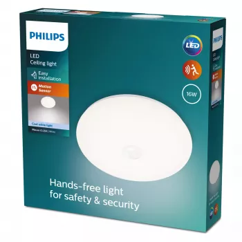 Lubinis šviestuvas Philips Functional Mauve 16 W LED, apvalus 320×72 mm, baltas, nekeičiami šviesos diodai