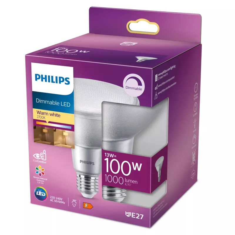 Philips Reflector 100W PAR38 E27, 13 W, 100 W, E27, 1000 lm, 25000 h, Šilta balta