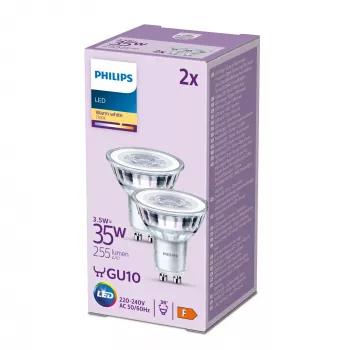 Philips Spot 35W PAR16 GU10 x2, 3,5 W, 35 W, GU10, 255 lm, 15000 h, Šilta balta