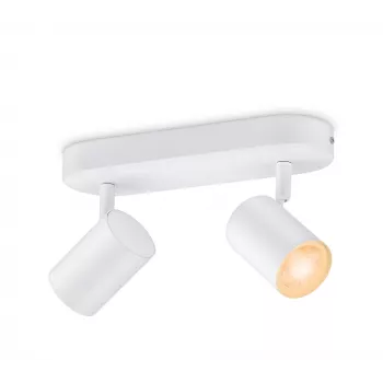 WiZ IMAGEO 2x reguliuojamas prožektorius, išmanusis lubinis šviestuvas, „Wi-Fi“ / „Bluetooth“, balta, „Wi-Fi 4“ (802.11n), 802.11b, 802.11g, LED, metalas
