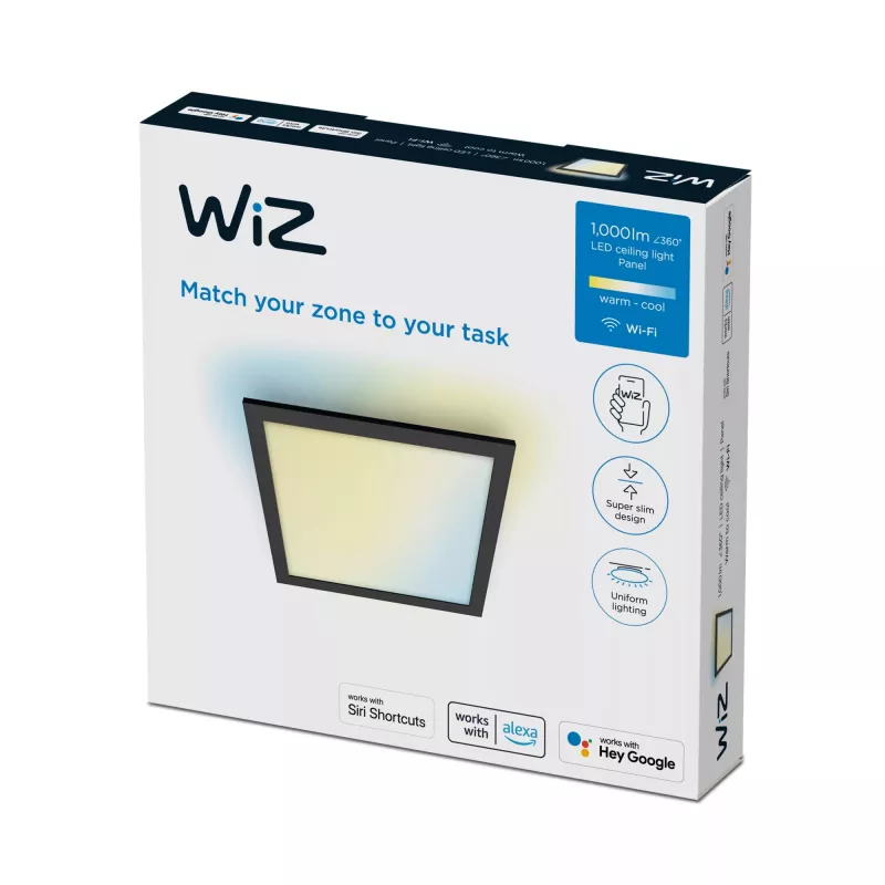 Lubinis paviršinis LED skydas Signify WiZ A Bluetooth 12 W 300×300×42 mm juodas 220–240 V