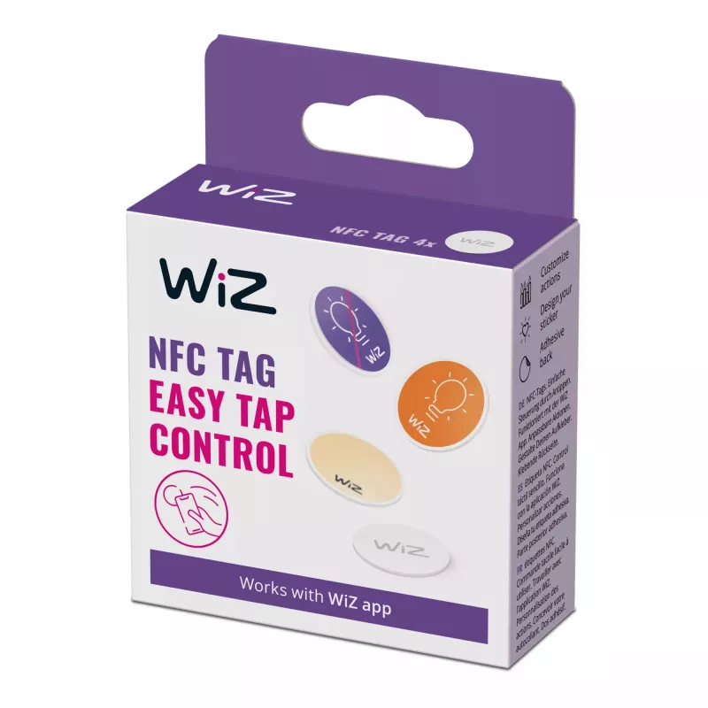 WiZ NFC žyma 4 vnt., belaidis, NFC, balta, IP20, plastikas, nereikalingas