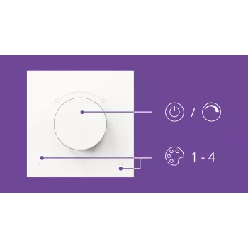 WiZ Smart Dial Switch Philips belaidis Wi-Fi baltas maitinamas baterijomis 5 V
