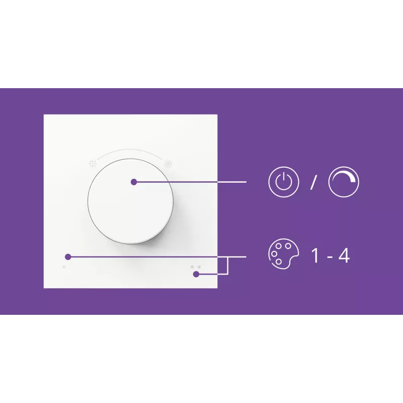 WiZ Smart Dial Switch Philips belaidis Wi-Fi baltas maitinamas baterijomis 5 V