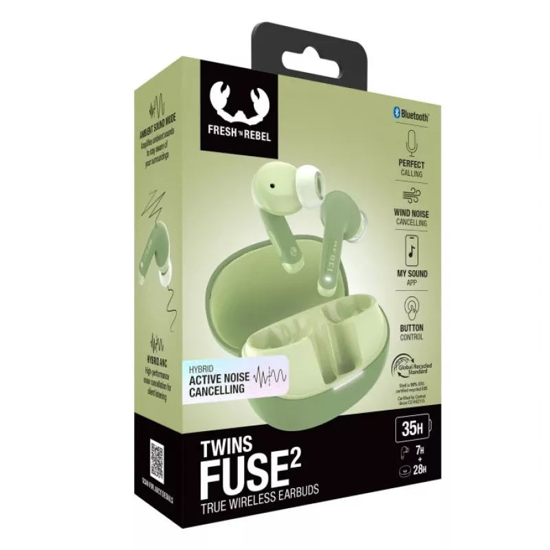 Hama Twins Fuse 2 ausinės True Wireless Stereo (TWS) Į ausis Skambučiai / Muzika USB Type-C Bluetooth Žalia