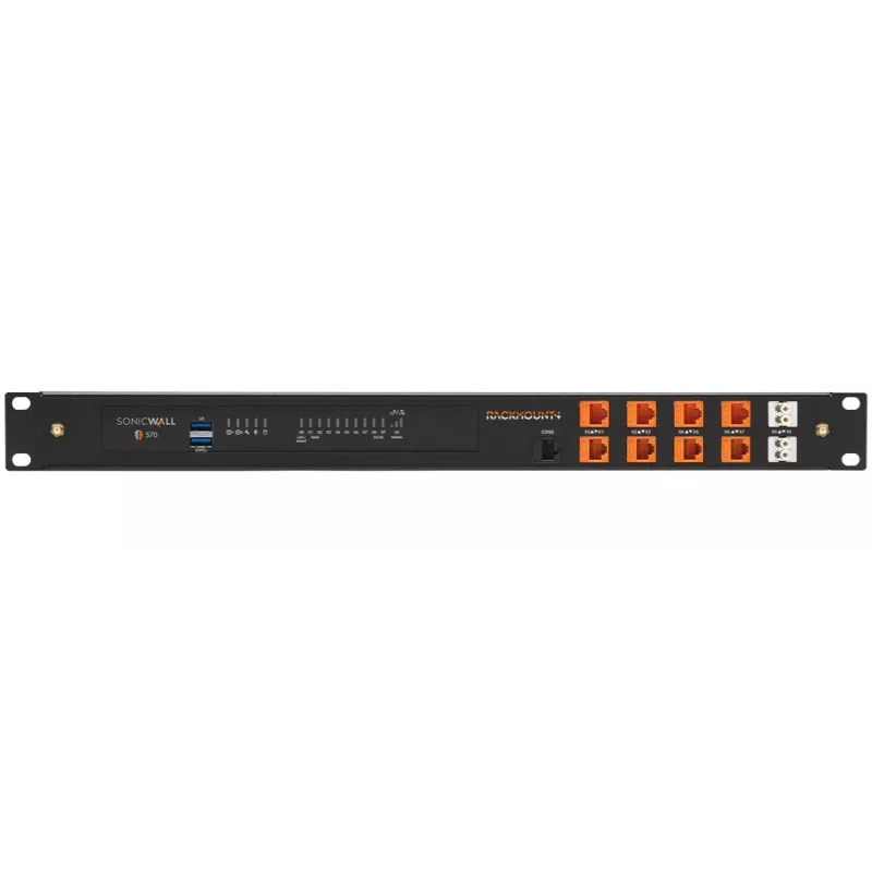 Rackmount IT stovo montavimo rinkinys, skirtas SonicWall TZ570W RM-SW-T12 1U — suderinamas 1U stovo montavimas