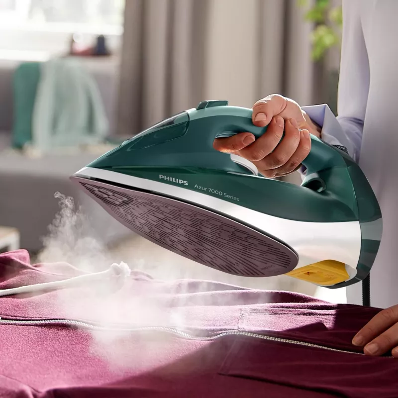 Philips 7000 serijos DST7031/70 lygintuvas Garinis lygintuvas SteamGlide Plus padas 2800 W Žalia, Mėtinės spalvos