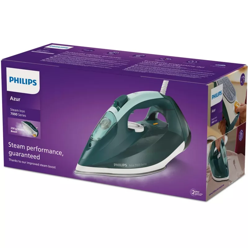Philips 7000 serijos DST7031/70 lygintuvas Garinis lygintuvas SteamGlide Plus padas 2800 W Žalia, Mėtinės spalvos