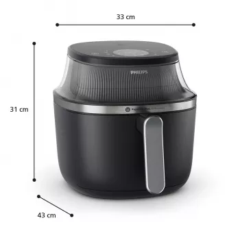 Philips 3000 series NA331/00 gruzdintuvė Viena 6,2 L Atskira 1700 W Karšto oro gruzdintuvė Juoda, Sidabrinė