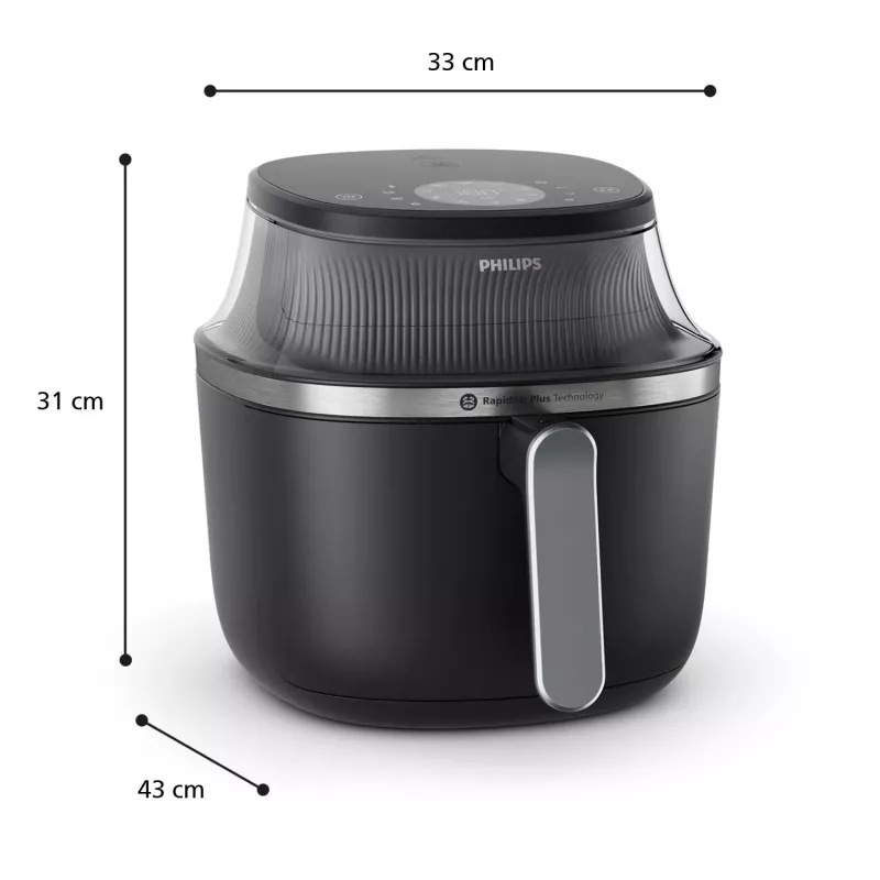 Philips 3000 series NA331/00 gruzdintuvė Viena 6,2 L Atskira 1700 W Karšto oro gruzdintuvė Juoda, Sidabrinė