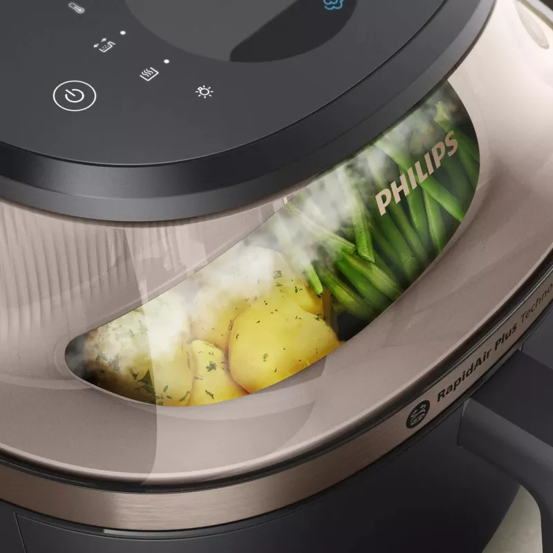 Philips 5000 serijos NA547/07 gruzdintuvė Viena 7,2 L Atskira 2000 W Karšto oro gruzdintuvė Juoda, Auksinė